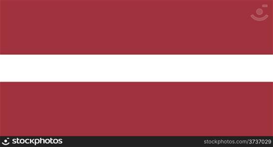 Latvian flag of Lavia. Flag of the Republic of Latvia, a country in the Baltic region of Northern Europe which adopted the Euro currency on January 1, 2014