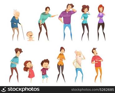 Laugh People Icon Set. Laugh people icon set people of all ages and gender are laughing at something vector illustration