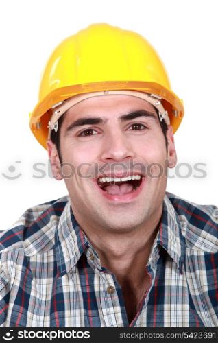 Laughing builder