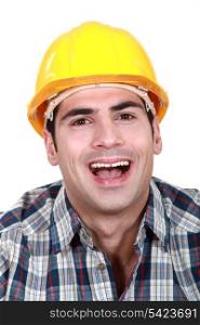 Laughing builder