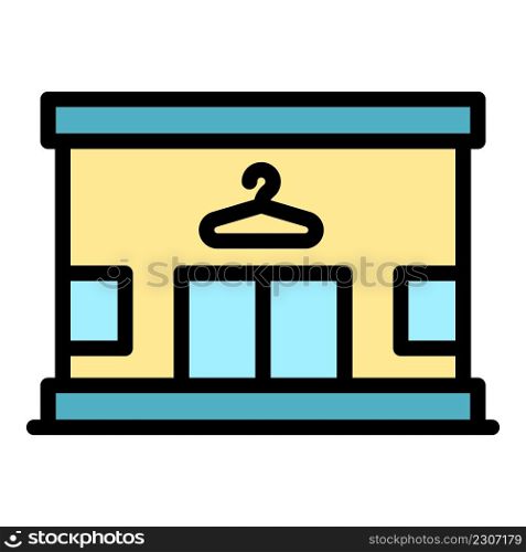 Laundry buildingicon. Outline laundry buildingvector icon color flat isolated. Laundry building icon color outline vector