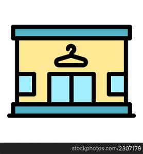 Laundry buildingicon. Outline laundry buildingvector icon color flat isolated. Laundry building icon color outline vector