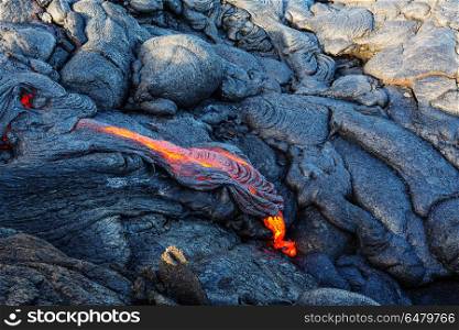 Lava. lava flow on Big Island, Hawaii