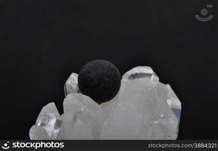 Lava on rock crystal