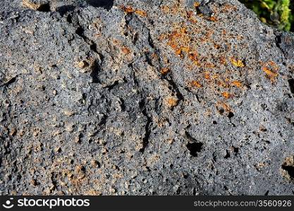 Lava stone volcanic texture detail from La Palma at Canary Islands