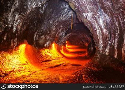 Lava tube. lava tube on Big island Hawaii, USA