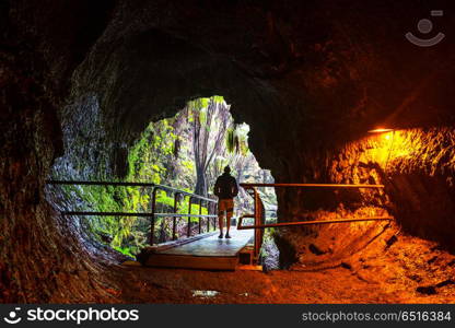 Lava tube. lava tube on Big island Hawaii, USA