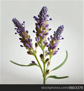 Lavender Flower on the White Background. AI Generative 
