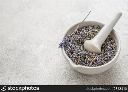 lavender plant bowl arrangement with copy space