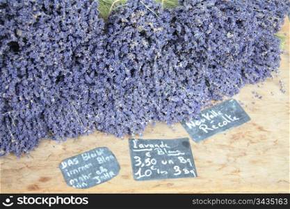 Lavender, produce of the Provence, for sale on a local market