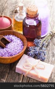 Lavender spa - essential oil, seasalt, flowers and handmade soap