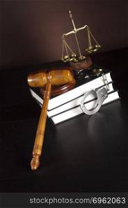 Law and justice concept, wooden gavel