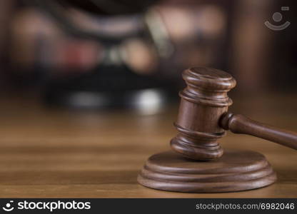 Law wooden gavel barrister, justice concept, legal system concept