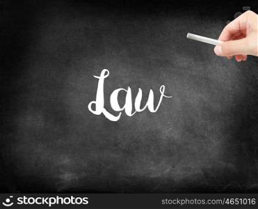 Law written on a blackboard