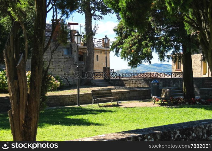 Lawn in the city park of San Marino