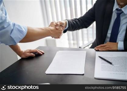 Lawyer Legal counsel Businessman shaking hands successful making a deal. mans handshake. Business partnership meeting concept