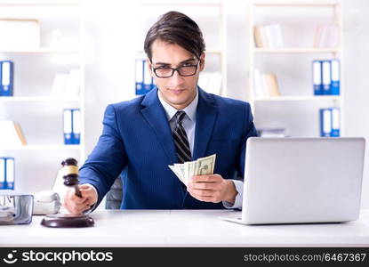 Lawyer receiving money as bribe