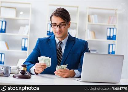 Lawyer receiving money as bribe