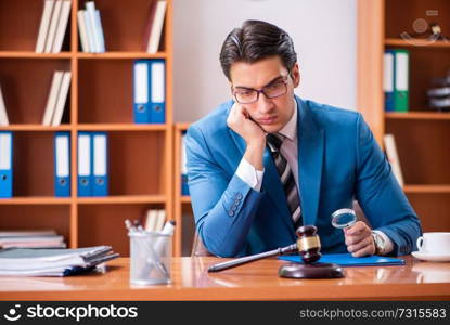 Lawyer working in the office