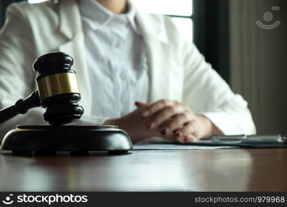 Lawyer working on the table in office. consultant lawyer, attorney, court judge, concept.