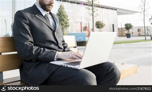 lawyer working outdoors