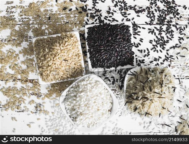 lay out brown black white wild rice