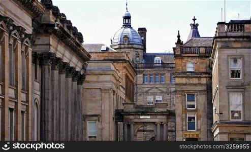 Layered neo-classical architecture, Glasgow Scotland, UK.