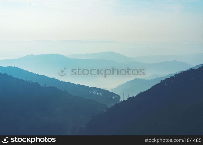 layers mountain in Da Lat, Vietnam