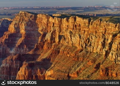 Layers of rocks and ridges seen from Navajo Point, Grand Canyon National Park. Location is along Desert View Drive in this Arizona national park in America&rsquo;s Southwest.