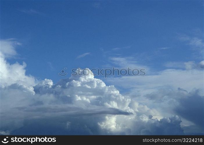 Layers Of White Clouds In A Blue Sky