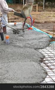Laying a cement floor