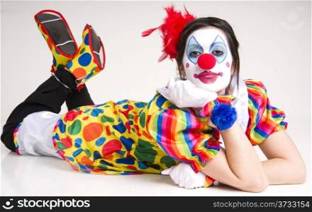 Laying down clown