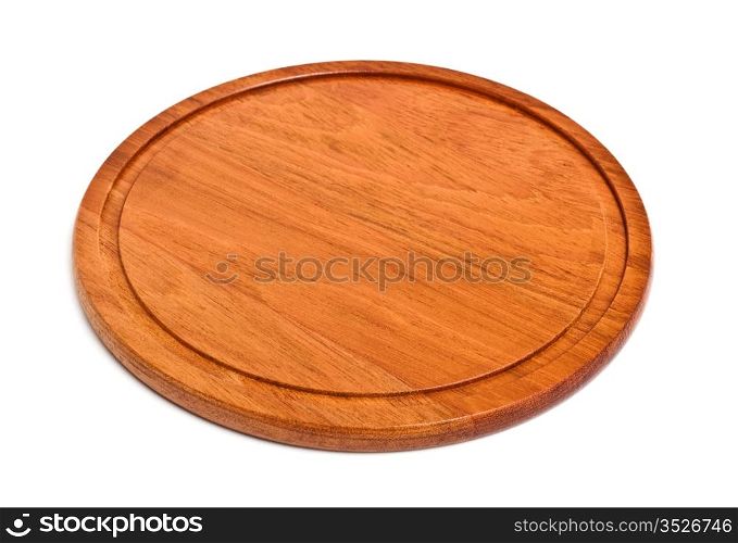 laying wooden tray isolated on white background