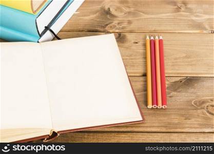 layout textbook pencils