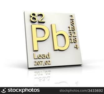 Lead form Periodic Table of Elements - 3d made