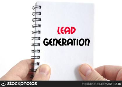 Lead generation text concept isolated over white background