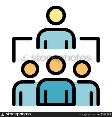 Leader and team icon. Outline leader and team vector icon color flat isolated. Leader and team icon color outline vector