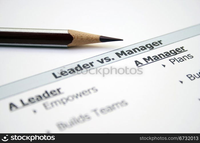 Leader versus manager