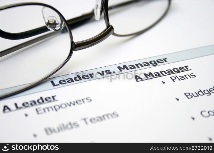 Leader versus manager