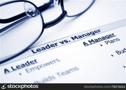 Leader vs. manager
