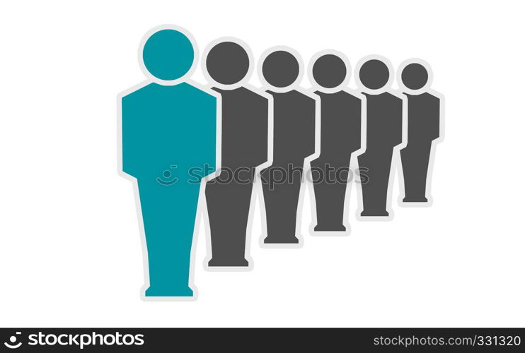 Leadership icon with group of people, 3D rendering