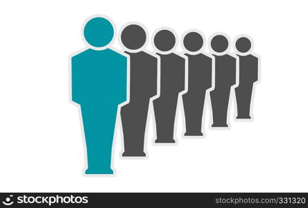 Leadership icon with group of people, 3D rendering