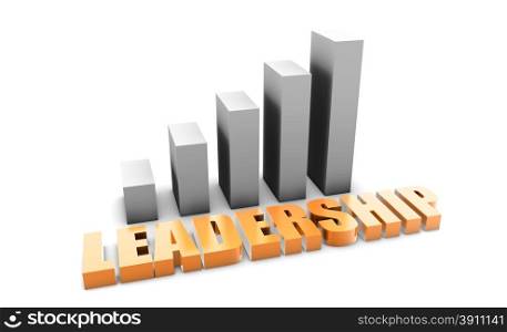 Leadership in 3d With Business Graph Chart. Leadership