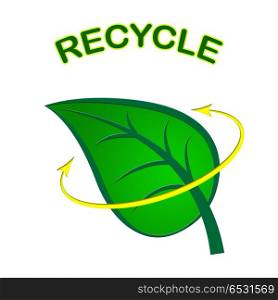 Leaf Recycle Showing Go Green And Reuse