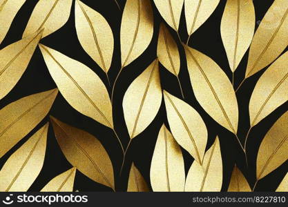 Leafs seamless textile pattern 3d illustrated
