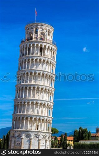 Leaning tower in a summer day in Pisa, Italy
