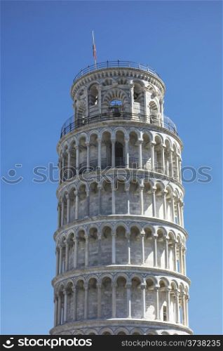Leaning Tower of Pisa in blue sky