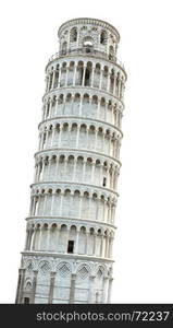 Leaning Tower of Pisa isolated over white background