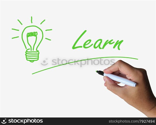 Learn and Lightbulb Meaning Training and Learning Skills or Knowledge