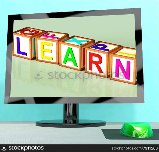 Learn Blocks On Computer Screen Shows Online Kids Education . Learn Blocks On Computer Screen Showing Online Kids Education